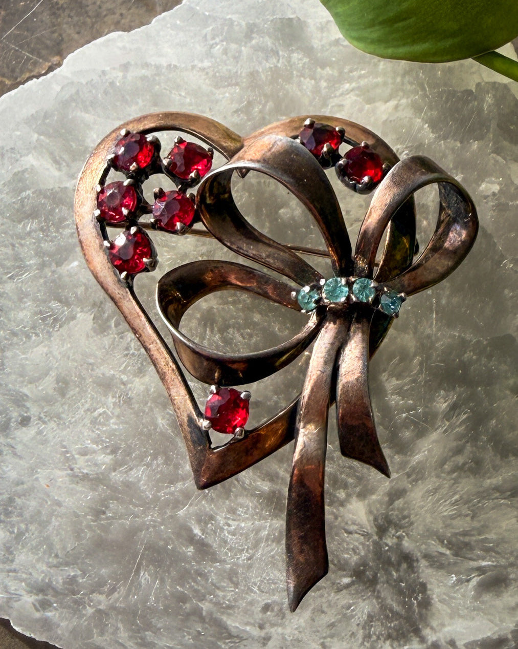 40s Ciner Sterling Heart Brooch