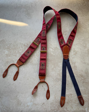 Cole Haan Burgundy Suspenders