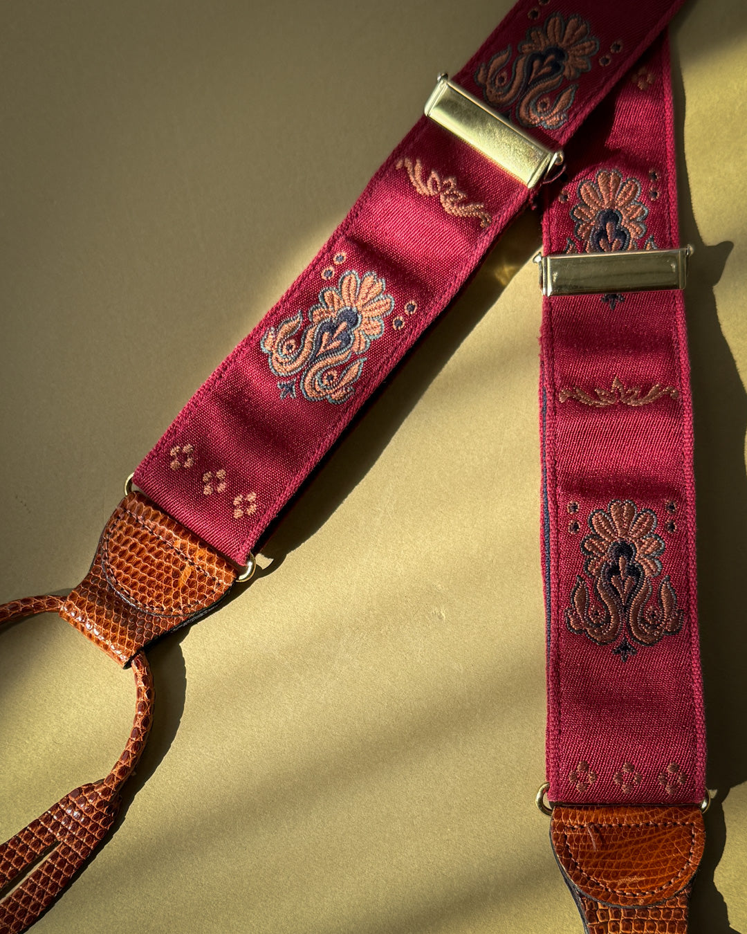 Cole Haan Burgundy Suspenders
