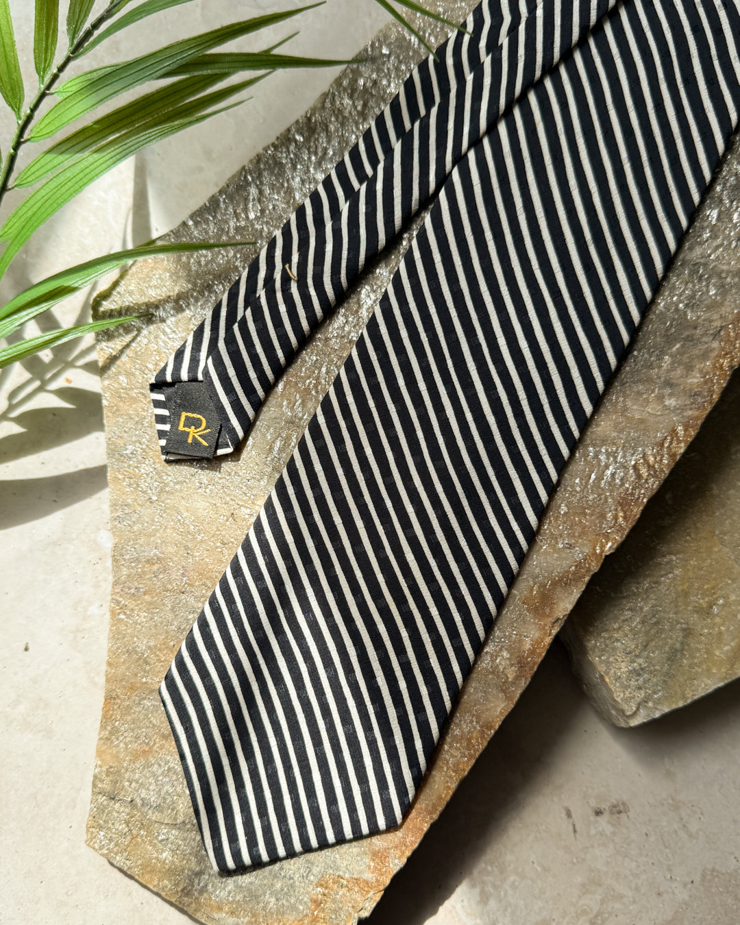 90s Donna Karan Striped Silk Tie