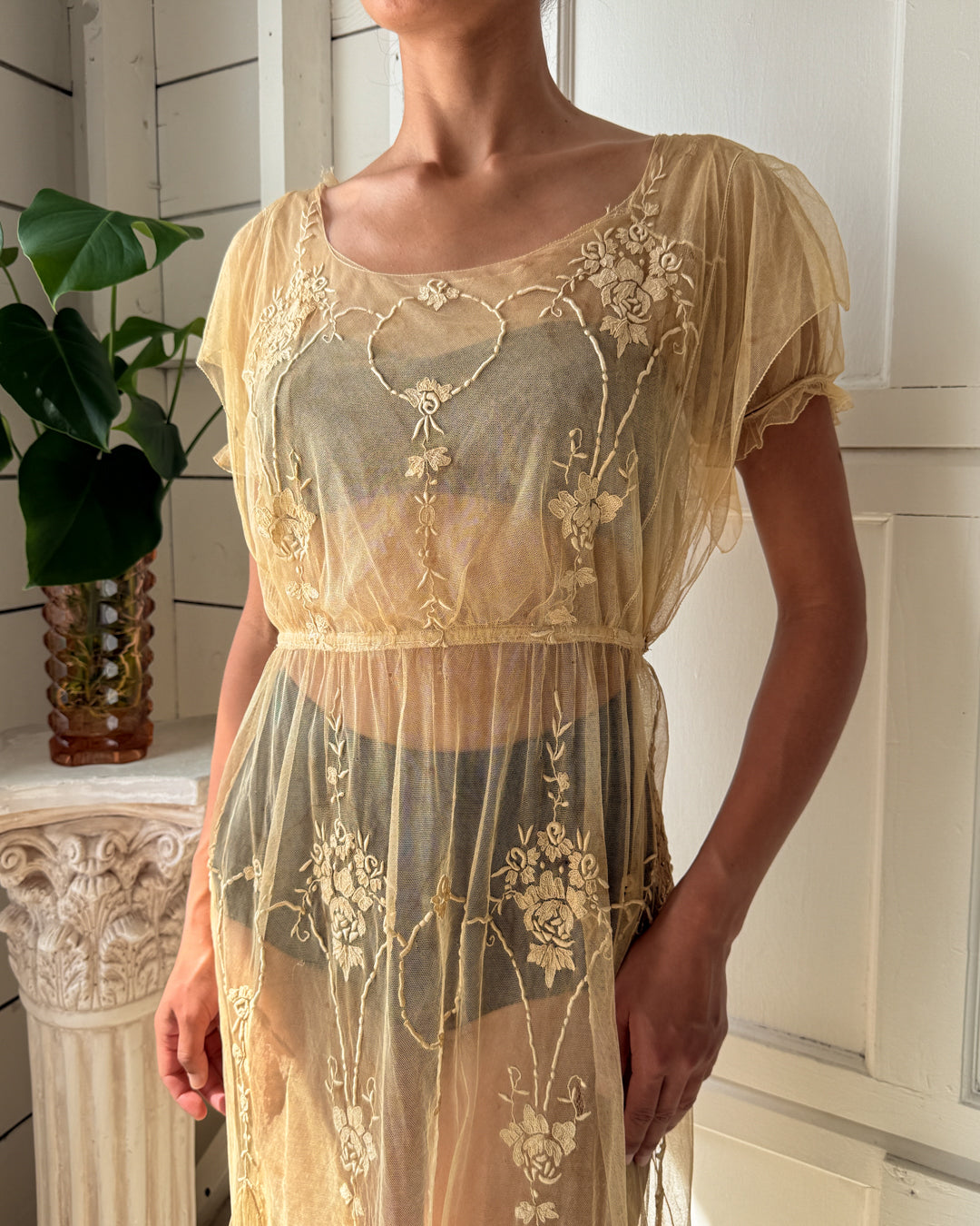Edwardian Net Lace Dress | S