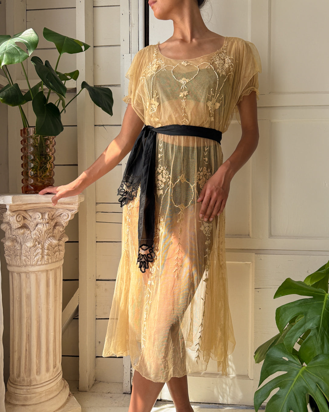 Edwardian Net Lace Dress | S