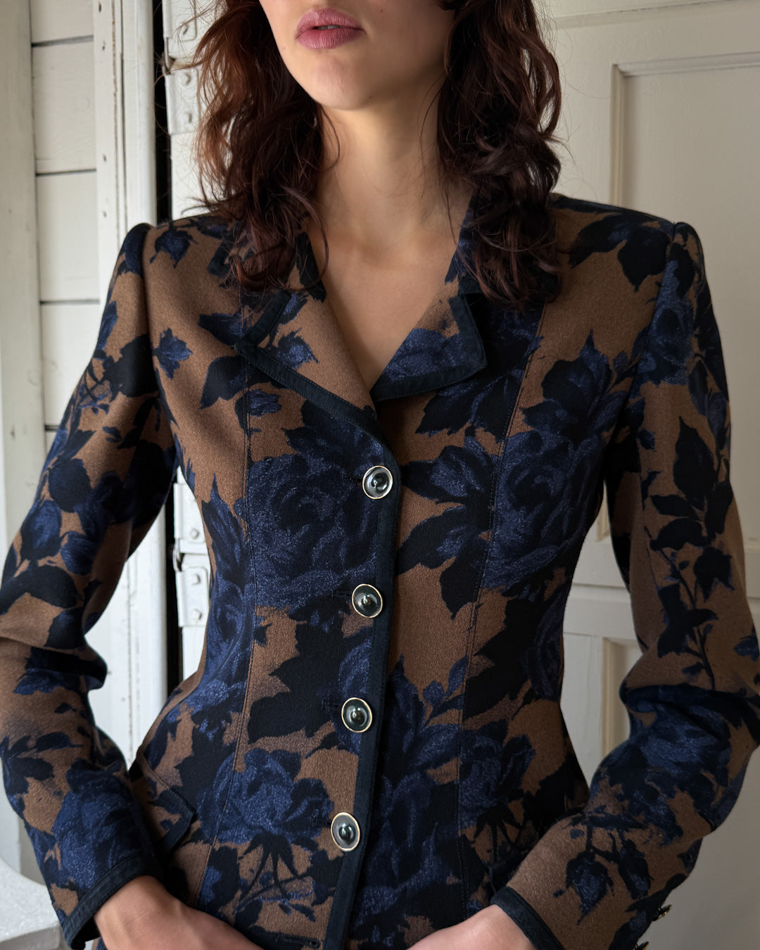 90s Ungaro Floral Print Blazer | M