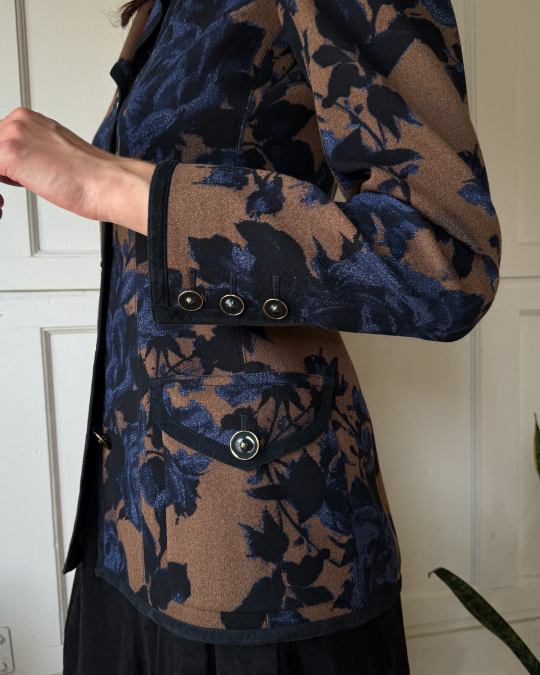 90s Ungaro Floral Print Blazer | M
