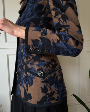 90s Ungaro Floral Print Blazer | M