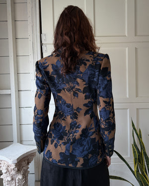 90s Ungaro Floral Print Blazer | M