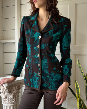 90s Ungaro Floral Print Blazer | M