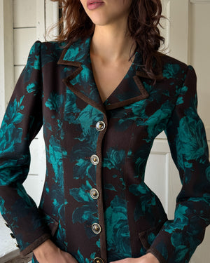 90s Ungaro Floral Print Blazer | M