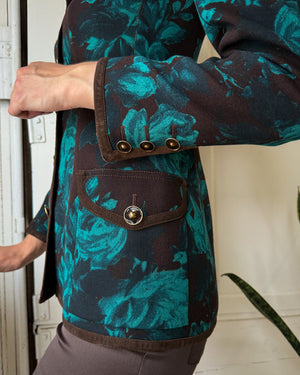 90s Ungaro Floral Print Blazer | M