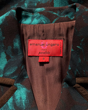 90s Ungaro Floral Print Blazer | M
