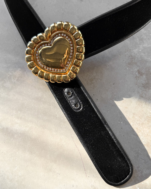 80s Escada Velvet Heart Belt - Lucky Vintage