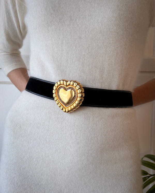 80s Escada Velvet Heart Belt - Lucky Vintage
