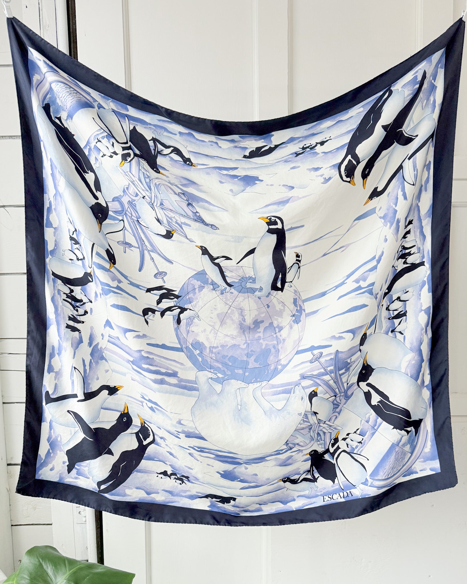 Escada Novelty Penguins Silk Scarf