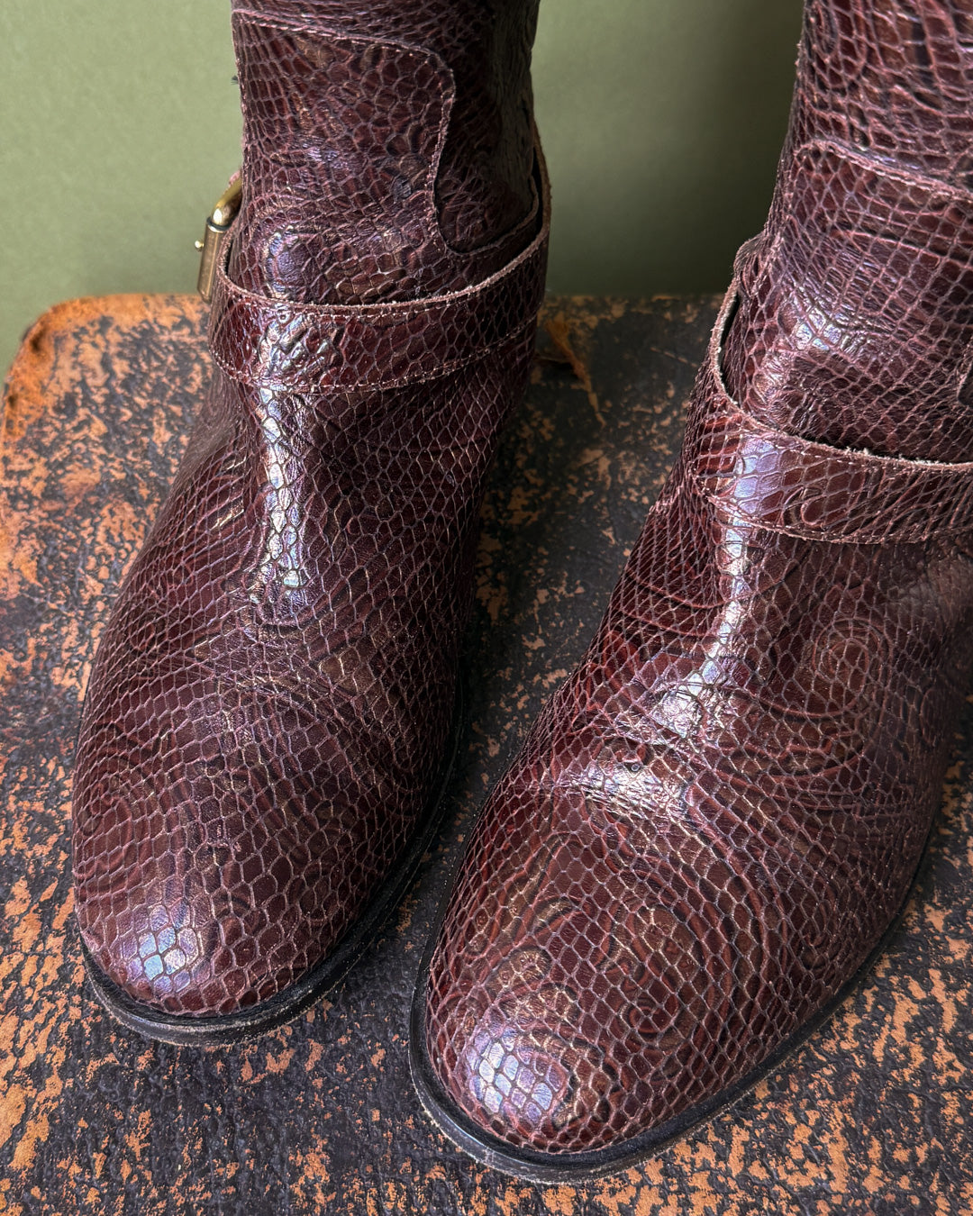 Etro Paisley Leather Boots | 8.5