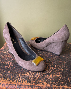 Fendi Suede Wedge Heels | 6.5