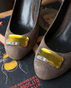 Fendi Suede Wedge Heels | 6.5