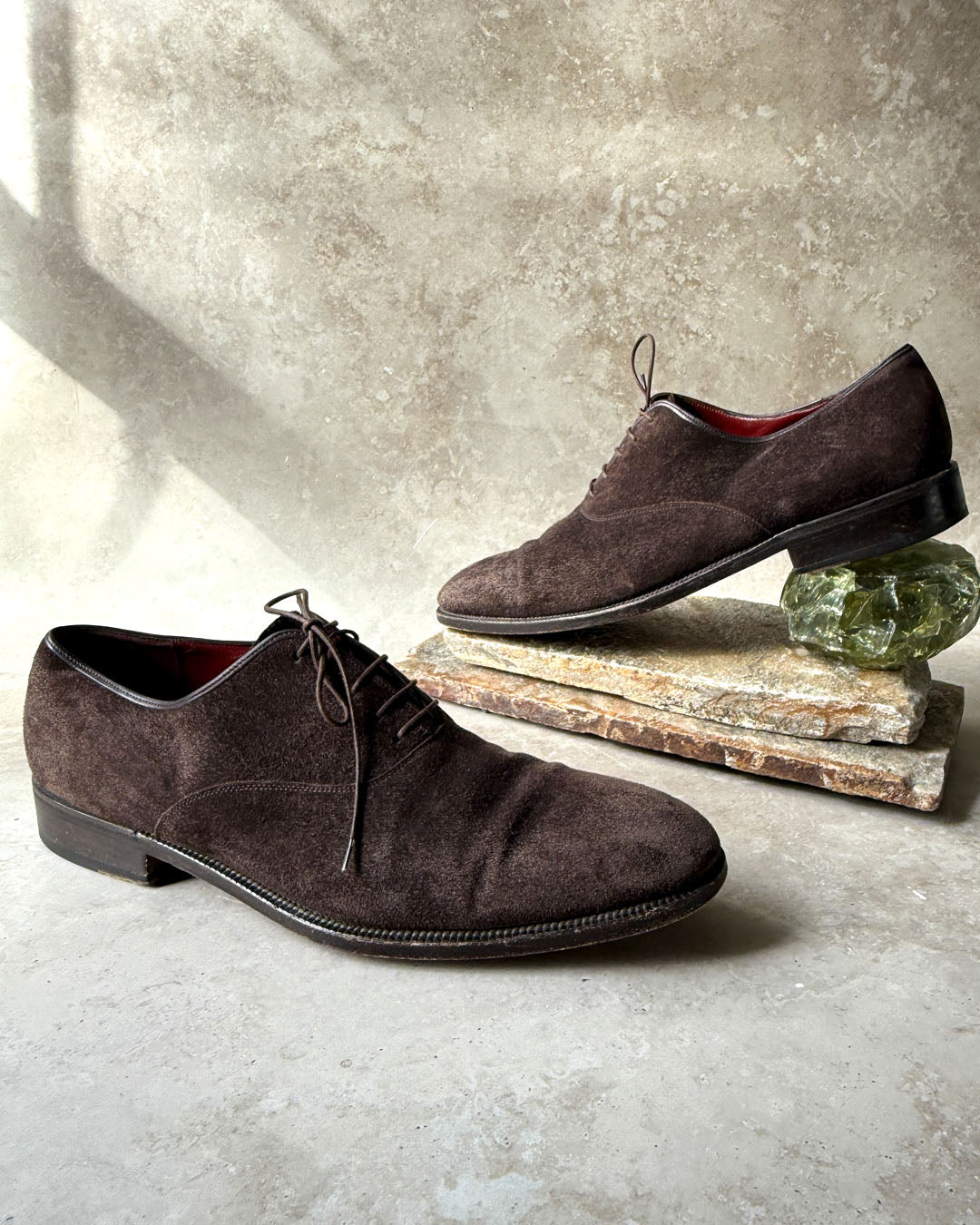 Ferragamo Suede Oxfords | 11.5 - Lucky Vintage Ferragamo Suede Oxfords | 11.5 - Lucky Vintage