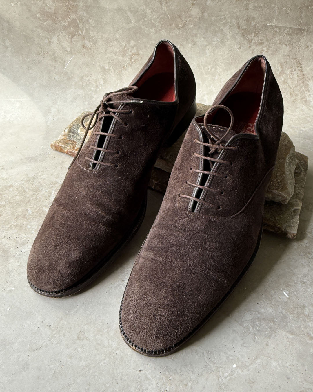 Ferragamo Suede Oxfords | 11.5 - Lucky Vintage Ferragamo Suede Oxfords | 11.5 - Lucky Vintage