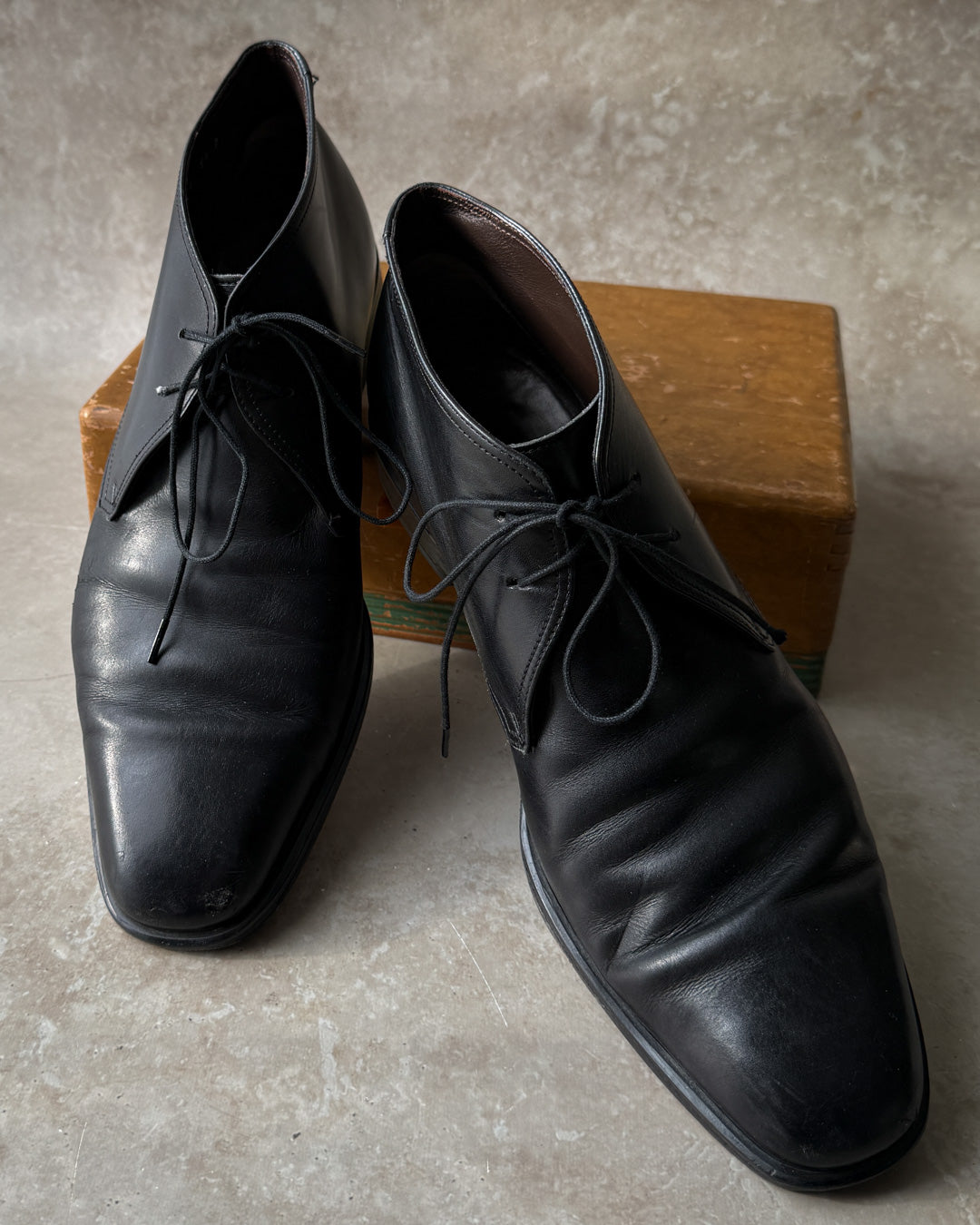 Salvatore Ferragamo Vintage Chukka Boot Mens 11.5 D Dark Brown Leather Business Ferragamo Leather Chukka Boots | 10 - Lucky Vintage main image 3