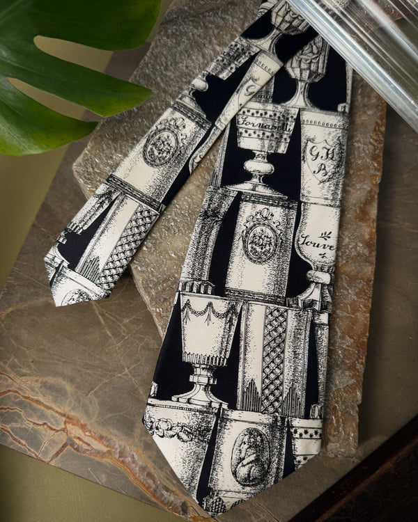 90s Fornasetti Silk Tie - Lucky Vintage