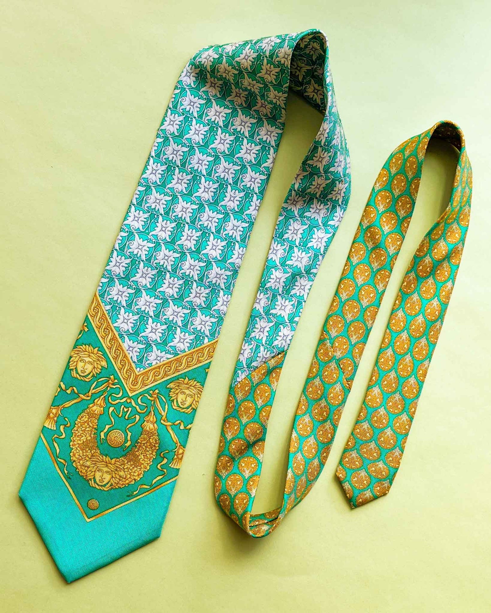 90s Versace Aqua Silk Tie
