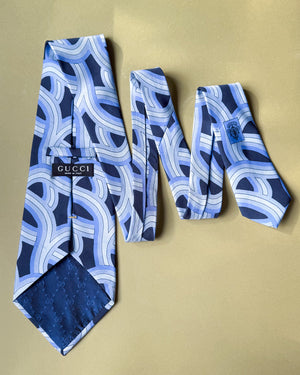 Gucci Blue Silk Tie