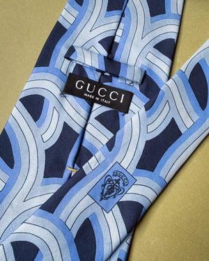 Gucci Blue Silk Tie