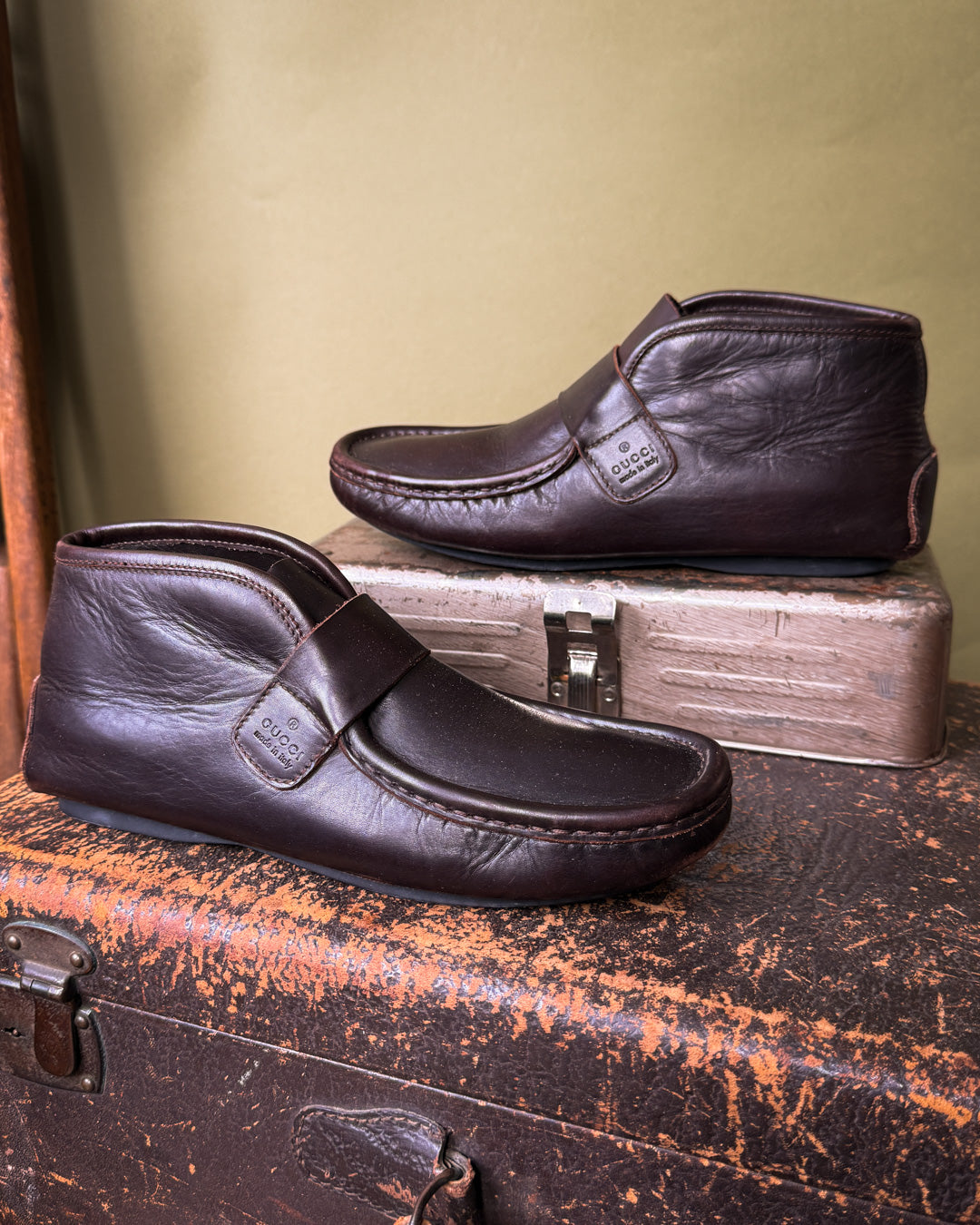 Gucci Brown Leather Ankle Boots | 7
