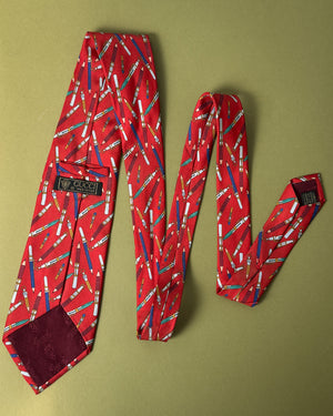 Gucci Writing Instruments Silk Tie