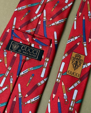 Gucci Writing Instruments Silk Tie