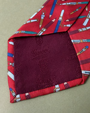 Gucci Writing Instruments Silk Tie
