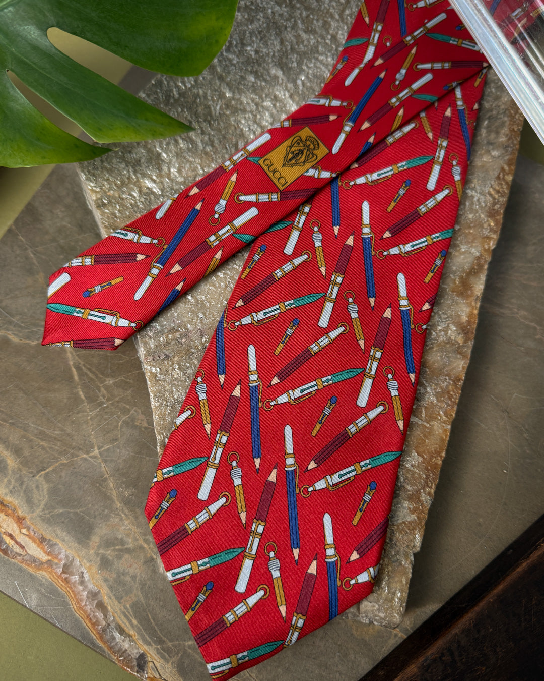 Gucci Writing Instruments Silk Tie