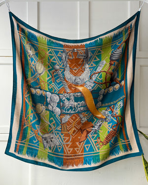 Hermès Lujo Criollo Cashmere Silk Shawl
