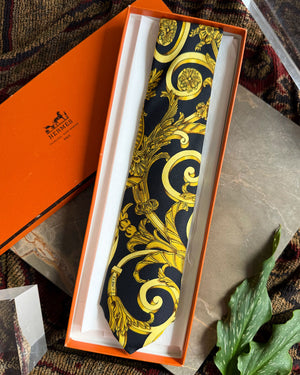 Hermès Baroque Scarf Print Silk Tie