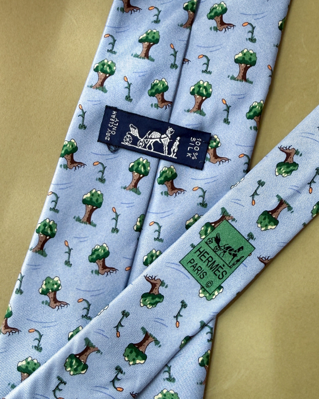 Hermès The Oak & The Reed Silk Tie