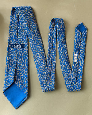 Hermès Blue Silk Tie