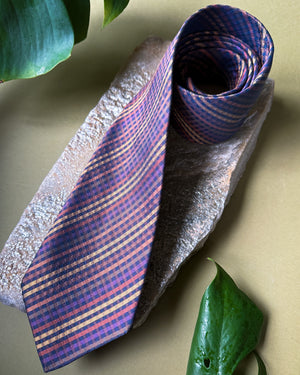 Hermès Rainbow Checkered Silk Tie