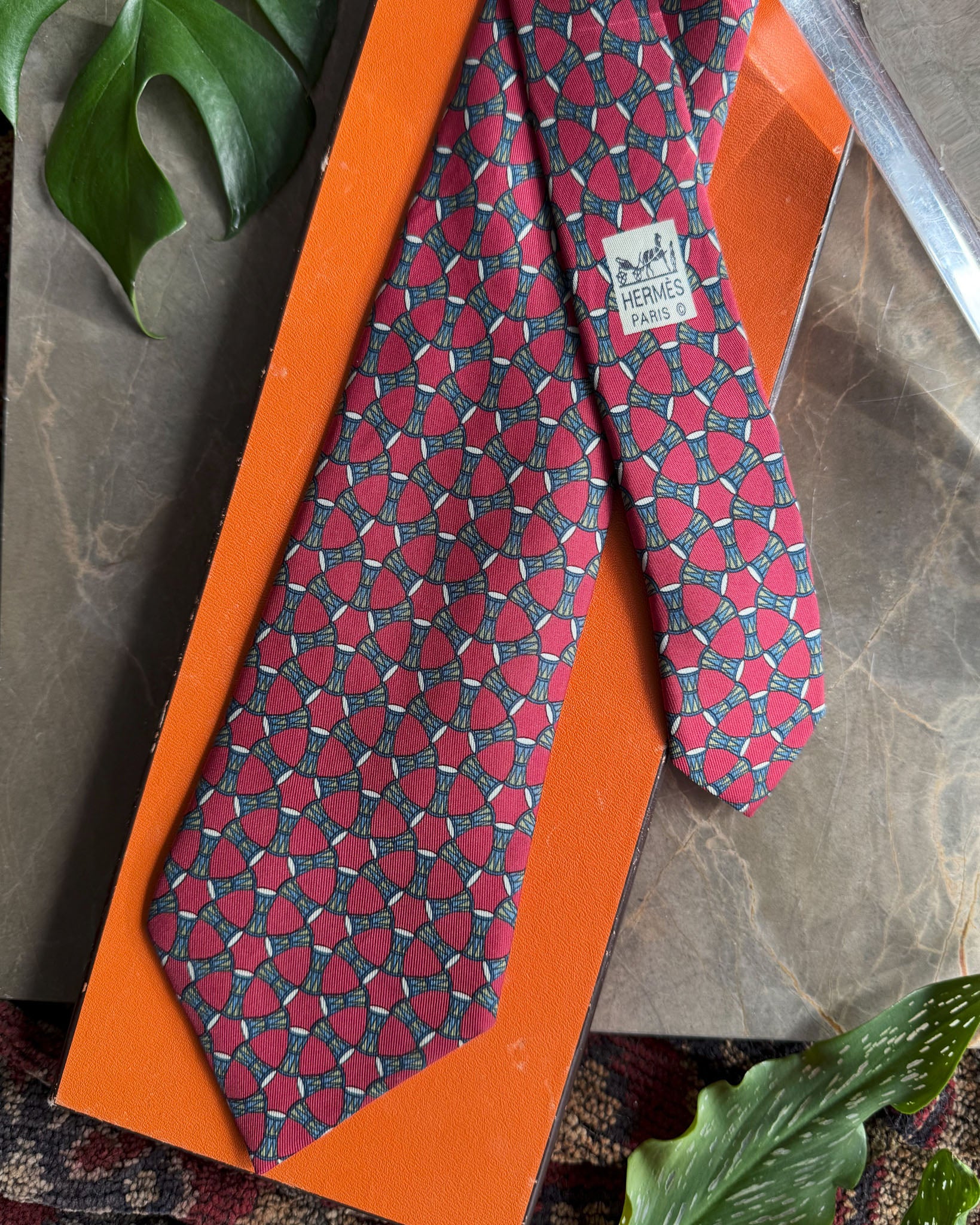 90s Hermès Drums Silk Tie