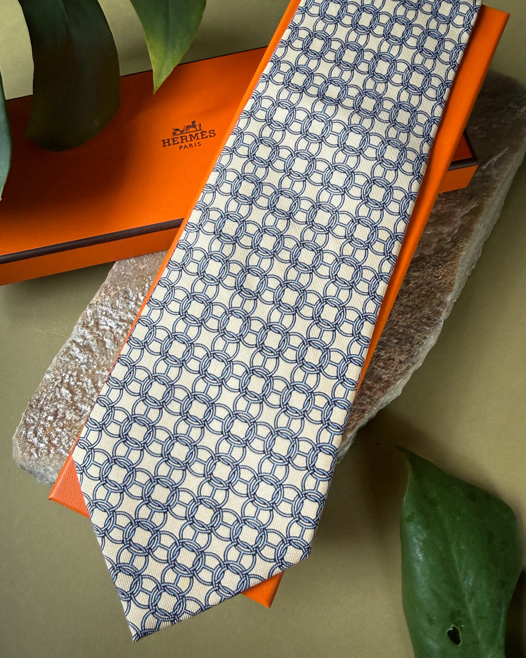 Hermès Interlocking Rings Silk Tie