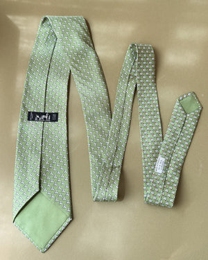 Hermès Origami Chickens Silk Tie