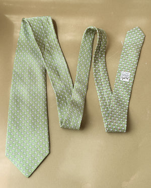 Hermès Origami Chickens Silk Tie