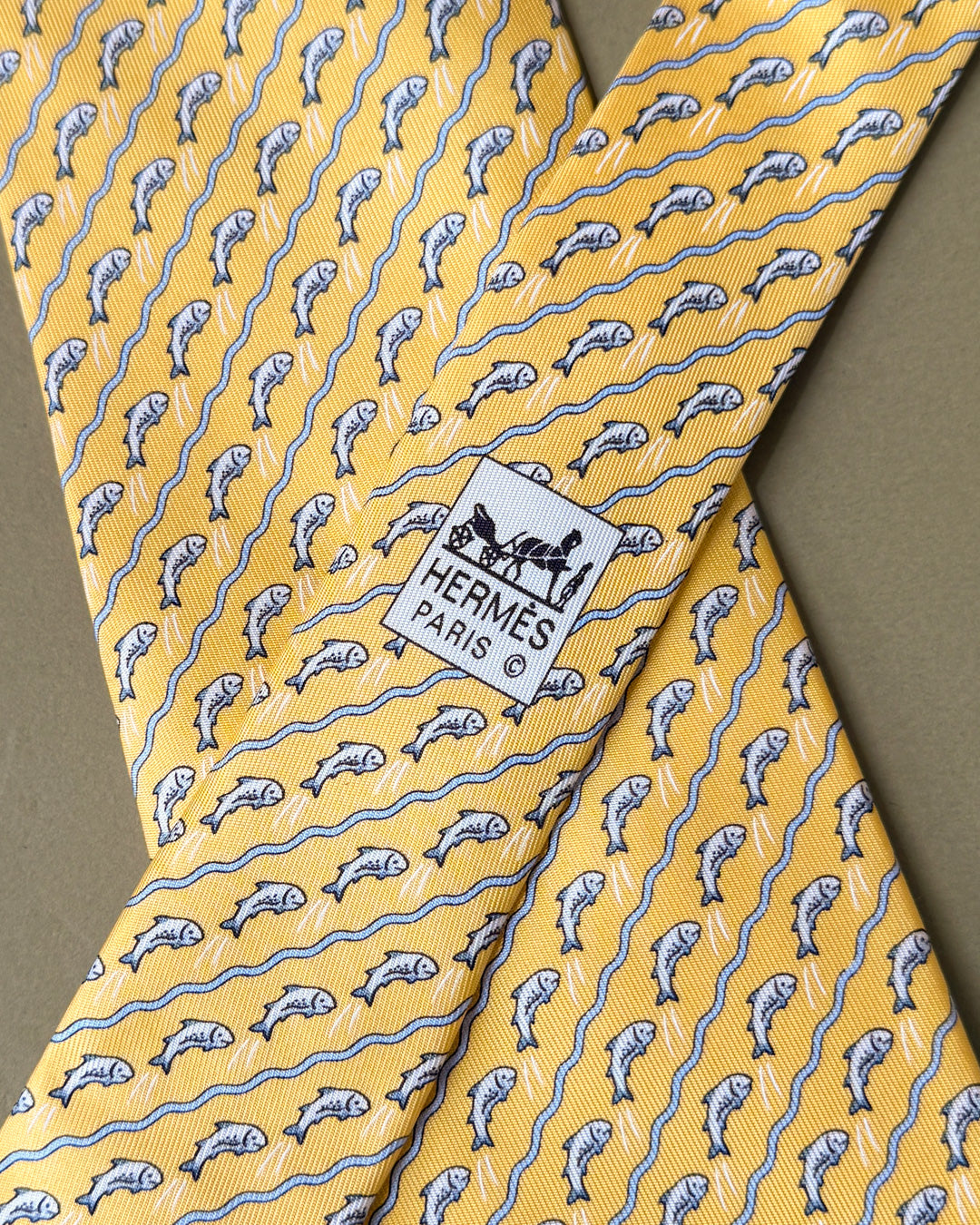 Hermès Novelty Fish Silk Tie