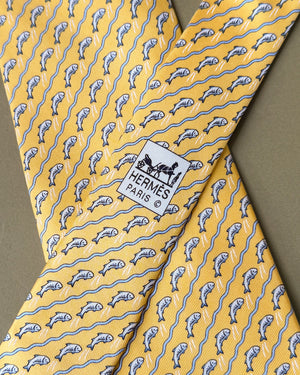 Hermès Novelty Fish Silk Tie