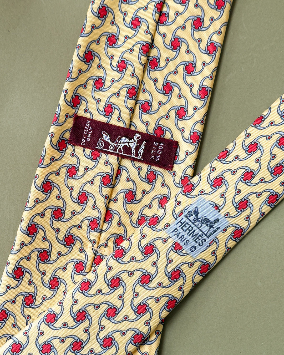 Hermès Geometric Chain Silk Tie - Lucky Vintage