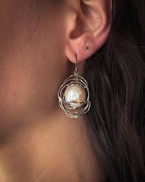 Sterling Pearl Earrings