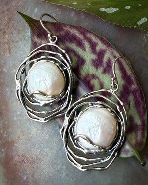 Sterling Pearl Earrings
