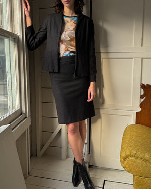 00s Jil Sander Cashmere Skirt Suit | S