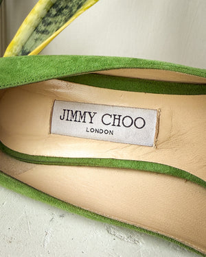 Jimmy Choo Green Suede Heels | 10.5