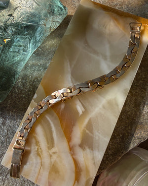 50s Gold & Aqua Crystal Bracelet