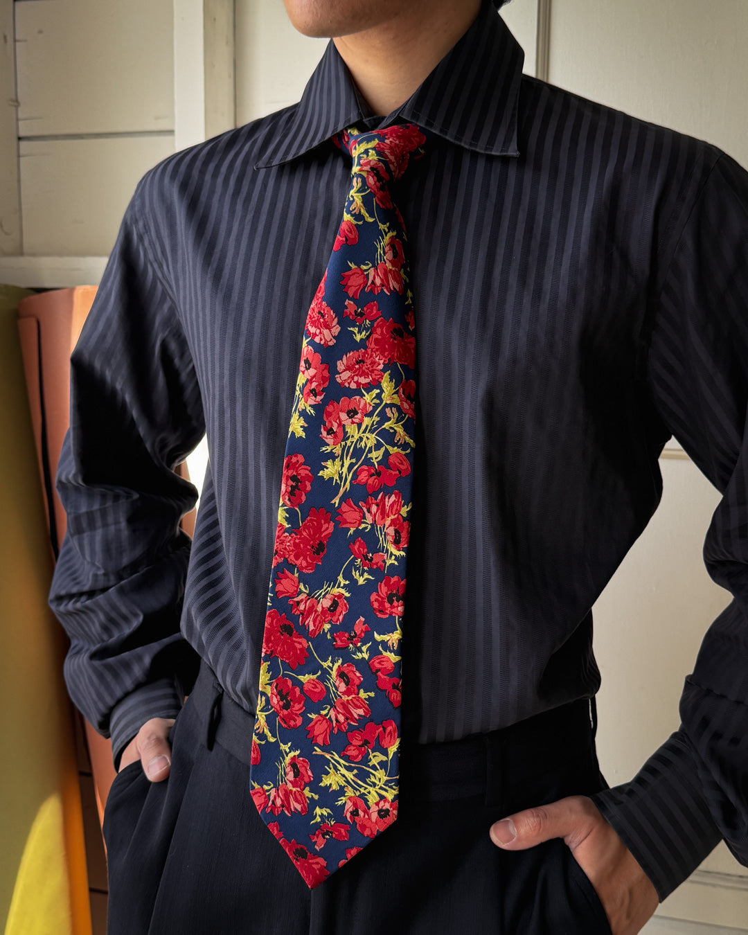 Kenzo Dark Floral Silk Tie